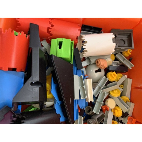 Vintage Fisher Price CONSTRUX Building Toys Lot Construction Set Orange Case - Picture 7 of 10